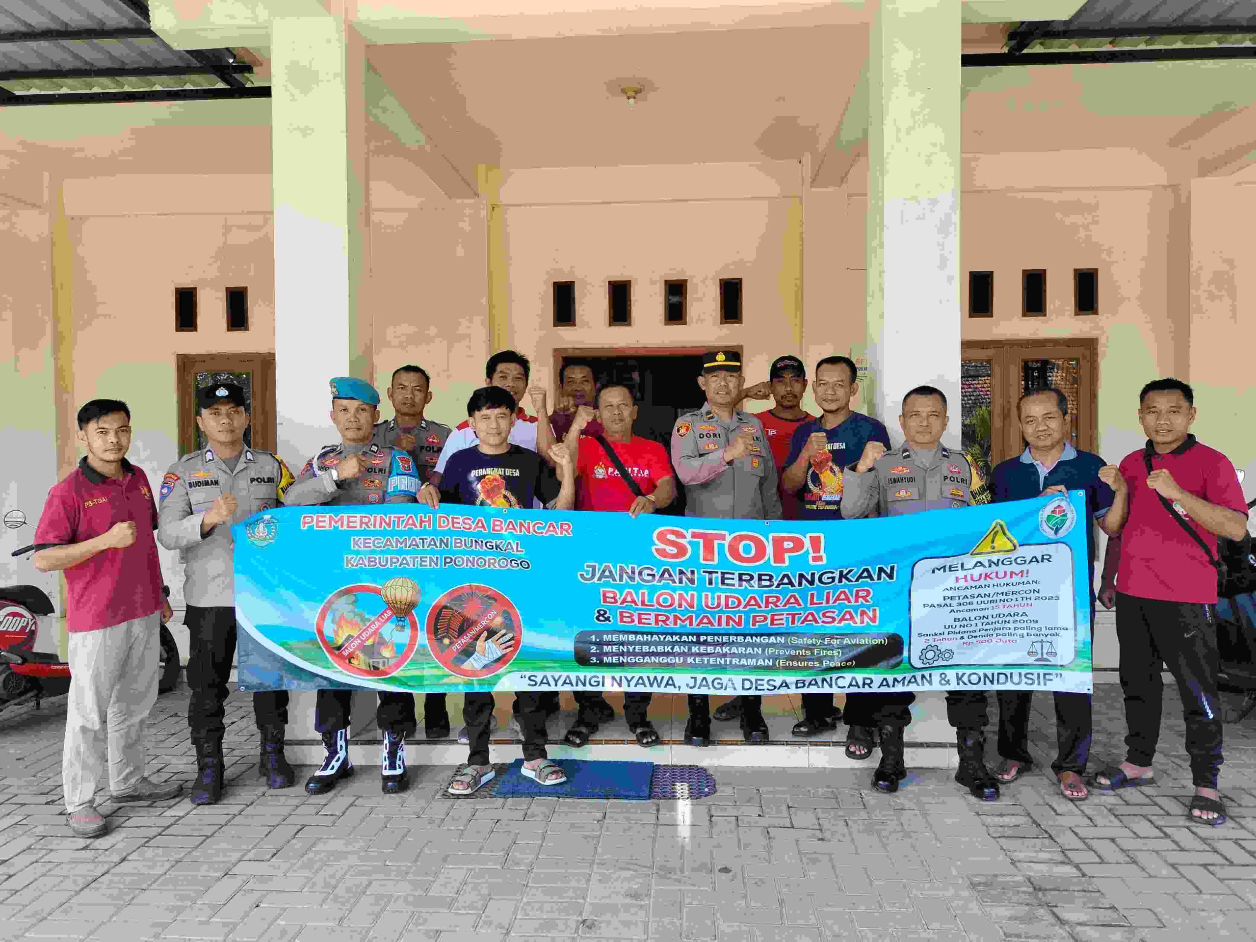 Cipta Kondisi, Pemdes Bancar dan Polsek Bungkal, Ponorogo Sosialisasi Bahaya Petasan