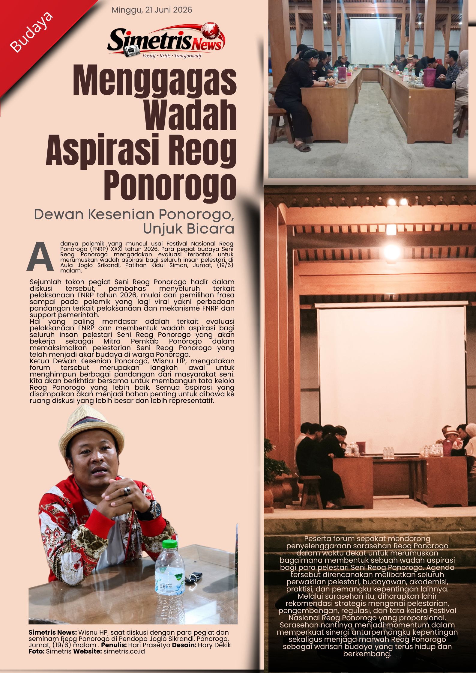Dewan Kesenian Ponorogo Menggagas Wadah Aspirasi Pelestari Reog Ponorogo