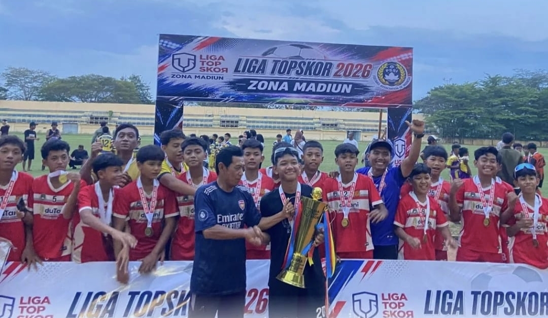 Wing Back SMPN 1 Ponorogo, Perkuat Benteng FC Ngawi Juara Liga TopSkor U-14 Madiun