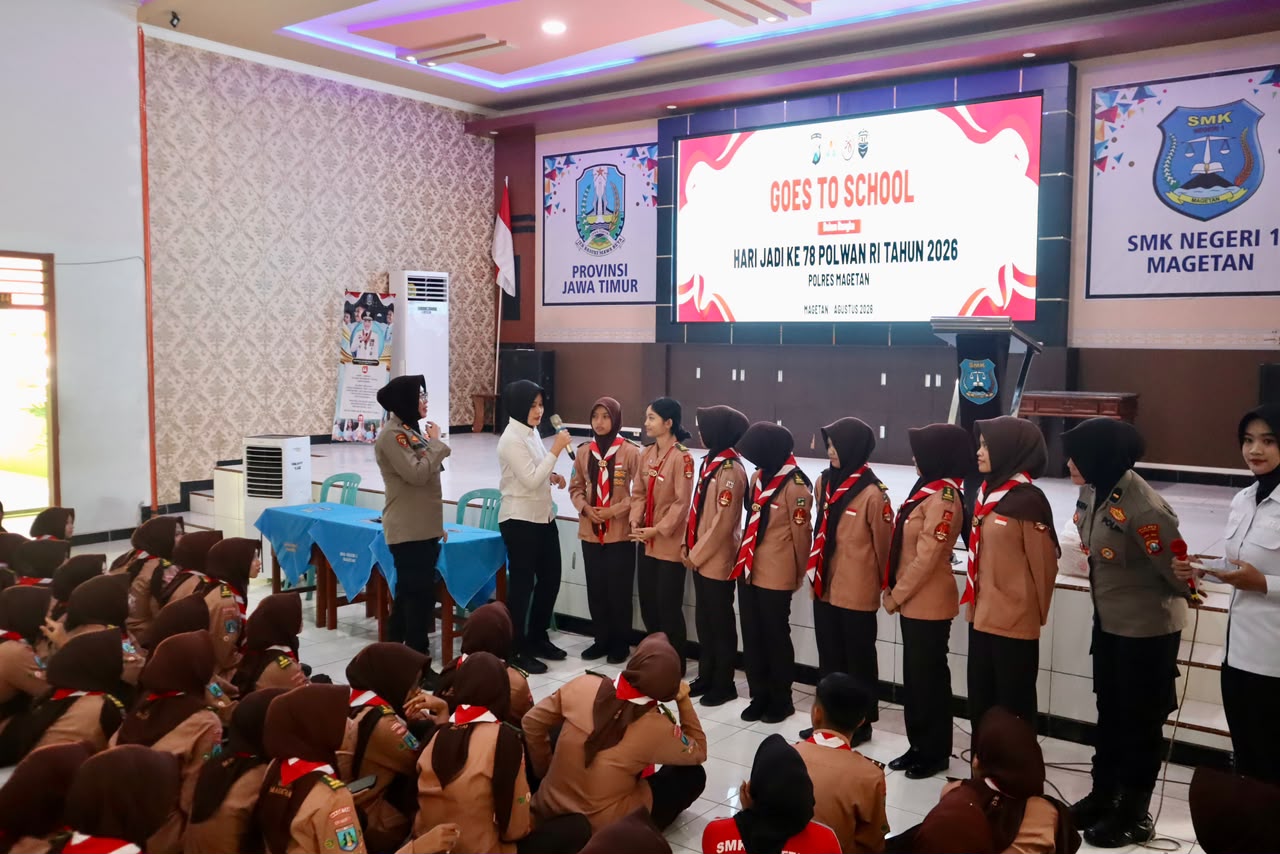 Polwan Magetan Edukasi Pelajar, Ajak Jauhi Bullying, Narkoba dan Bijak Bermedia Sosial
