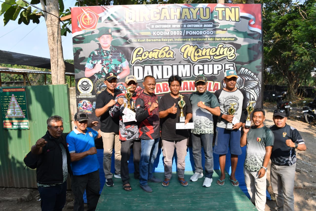 Semarak HUT ke-81 TNI, Kodim Ponorogo Gelar Lomba Mancing Dandim Cup 5 Diikuti 91 Peserta