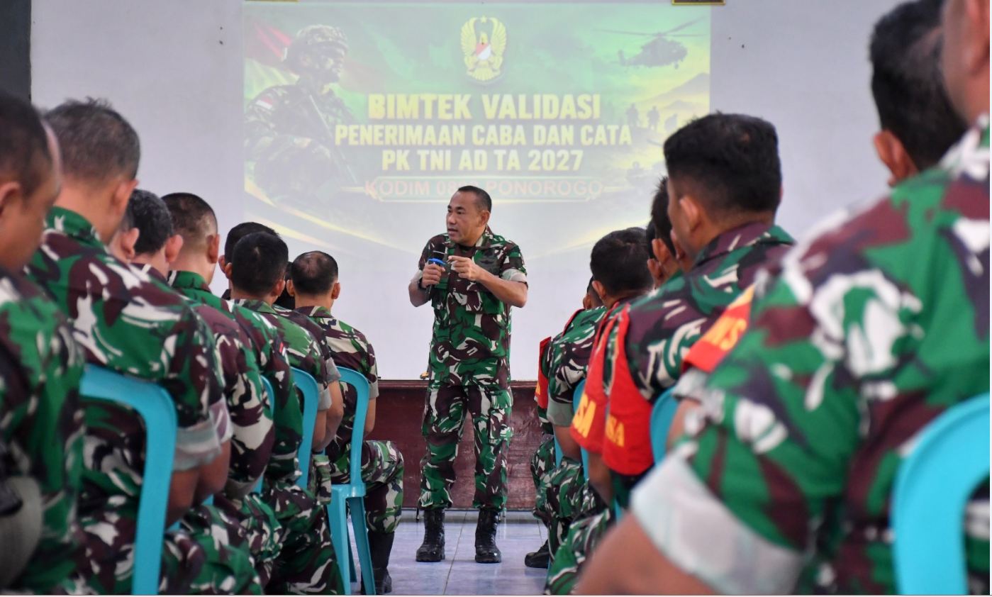 Babinsa Kodim Ponorogo Dibekali Bimtek Validasi Rekrutmen Caba dan Cata TNI AD 2027
